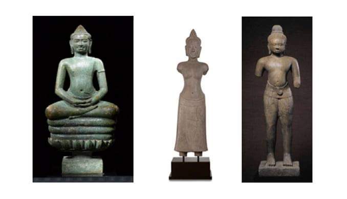 poetryinstone's tweet photo. Restitution to Cambodia.  24 of the pieces were recovered frm Subhash Kapoor, one of the world's largest antiquities smugglers, through his Manhattan Gallery, while 3 r from  Wiener Gallery #TheIdolThief @ChasingAphrodit https://t.co/QANKyPXm6S