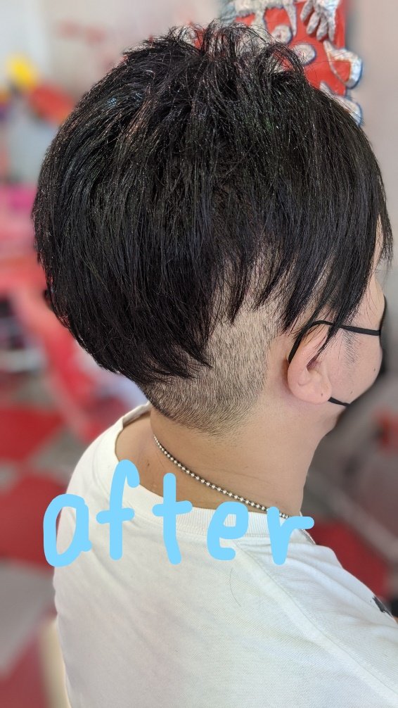 美容室ｂｏｕｚｕ ｍｉｃｒｕｓ メンズファッションに合わせたメンズヘアをデザインしまーす ゲストは松戸市からtくん 周りを3ｍｍツーブロックで アシンメトリーでｐｕｎｋなヘアスタイルへ Before After ボウズミクラス 本八幡美容室