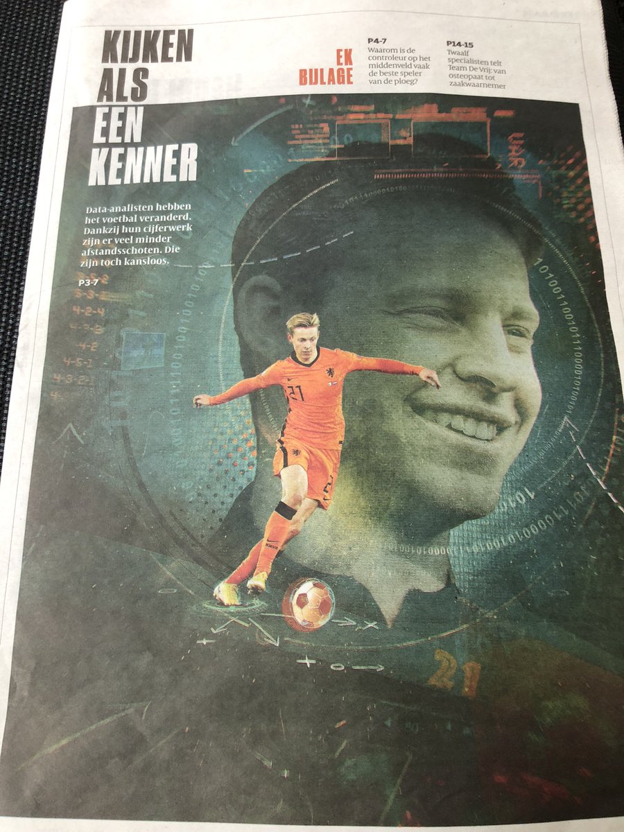Mooie EK bijlage van  de Volkskrant over data-analyse in het voetbal! Terugkerend thema bij mijn colleges Sporteconomie(HvA): de relatief grote geluksfactor in het voetbal maakt onze grote competities nog enigszins onvoorspelbaar. Lang leve de dobbelsteen! #Sport2B #sporteconomie