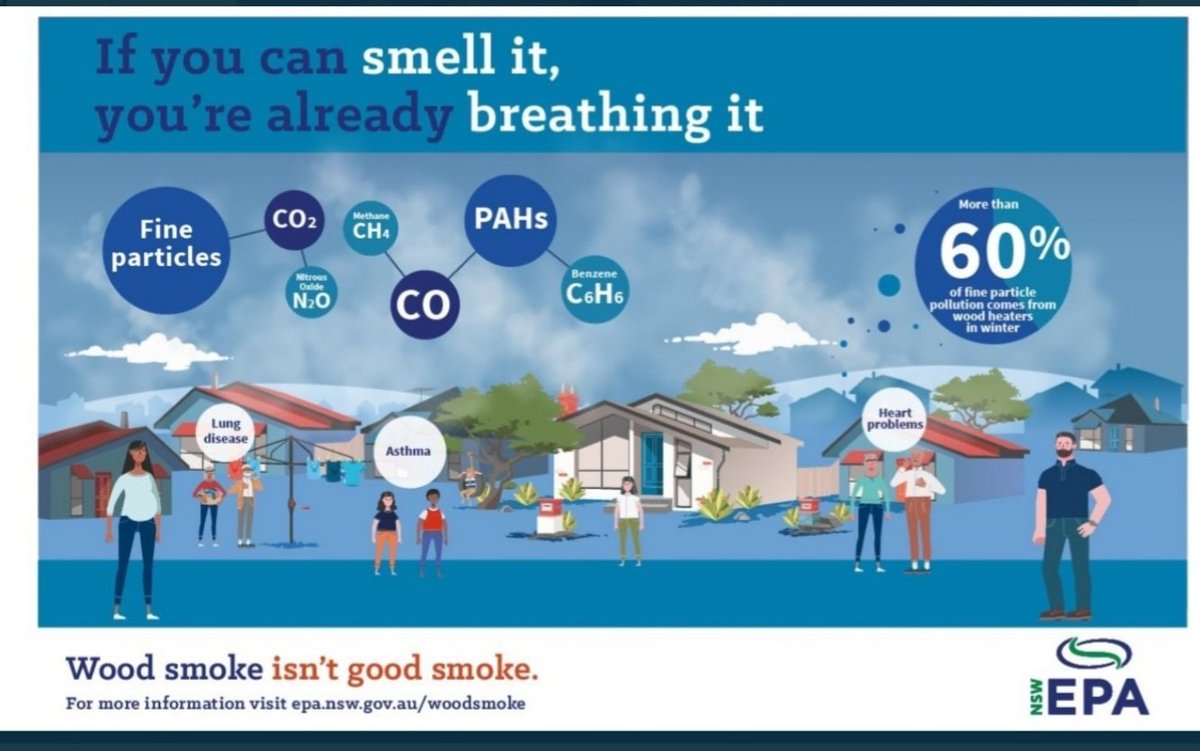 'If you can smell it, you're already breathing it' 
'#WoodSmoke isn't good smoke'

Home #WoodBurning is the largest single source of PM2.5 #AirPollution in the UK, the most harmful pollutant to human #Health (WHO)
#StopWoodBurning, alternatives exist, it's the 21stC.