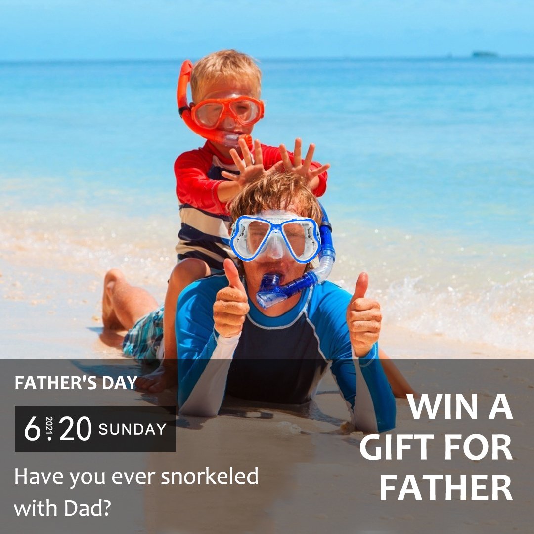 JoyceLau55's tweet image. Father's Day Activity
Have you ever snorkeled with Dad?
Details check here: instagram.com/zenoplige.offi…
Follow & Retweet to Join us to get Cash Bonus, Free Products such as snorkel set, camping fan, swim mask.
Results will be announced on Jun 30th.
For US-based only! #fathersday