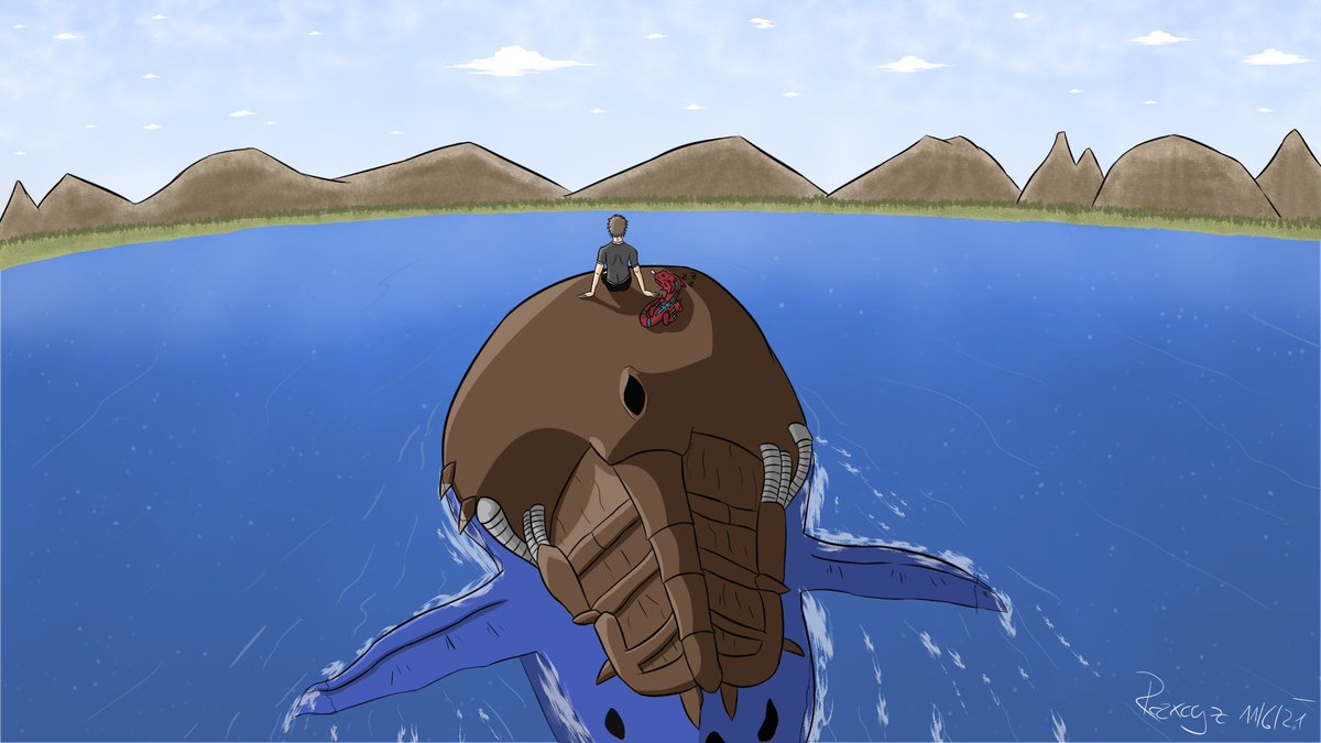 Raxcyz's tweet photo. "arriving on the continent Server"

#DigimonAdventure #fanart #Whamon https://t.co/6hPQp8opVm