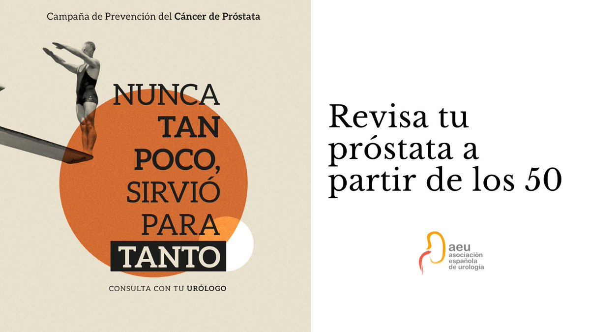 En el #DíaMundialCáncerPróstata te recordamos la importancia de hacerse revisiones a partir de los 50 años. Nunca tan poco sirvió para tanto.