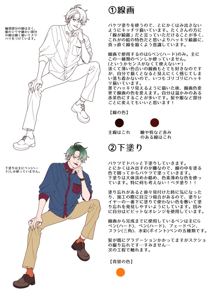 太古の昔にメイキングを見たいと言っていただいていたので簡単にまとめてみました 百壱の漫画