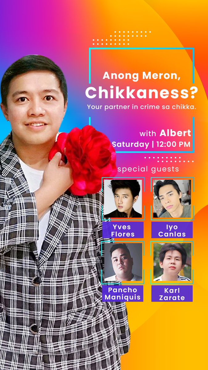 houseofmanic's tweet photo. Samahan kami bukas sa chikkahan with @ChikkanessAve kasama sina @YourYvesFlores, @IyoCanlas, @KarlZarate and @panchomaniquis! #StuckOnYou https://t.co/mTjZaeDVsH