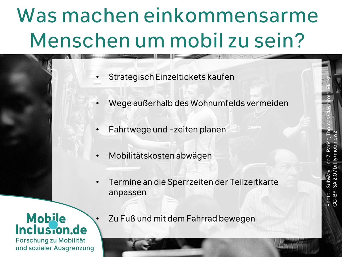 Welche #Strategien nutzen #einkommensarme #Menschen um #mobil zu sein? Wir haben sie dokumentiert. Schaut euch die #Ergebnisse unsere #Forschung an: www2.tuhh.de/stadtarmmobil/