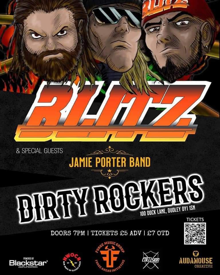 BlitZRockbanduk's tweet photo. So tomorrow night marks the return of BlitZ live.We have the incredible Jamie Porter Band on with us. Letโs show these venues some support
#dirtyrockers #Dudley #hardrock #rockmusic #rocknroll #welcometotherockshow #fighttosurvie #2021goals #gigs #blitzcrew #NWOCR #forgeamp https://t.co/GWbz6uZICB