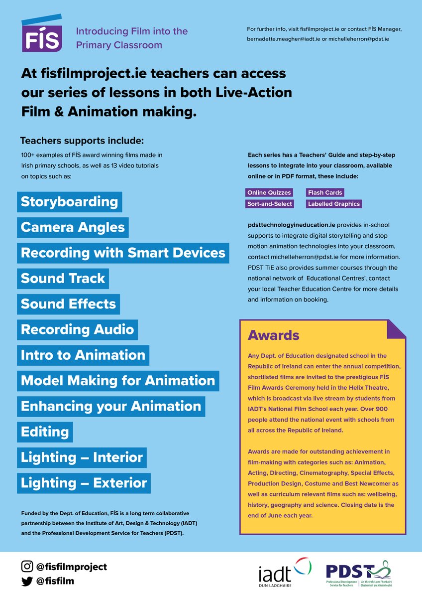 We're often asked what the FÍS judges look for in award winning films! #Creativity #Imagination #OriginalStories #Storytelling #CurriculumRelevance #SkillsDevelopment #Set+Costume+SoundDesign #Direction #Acting  #Animation #SpecialEffects 
#5MinutesMax! ⏳ #CreditsNOTCounted! 🎦