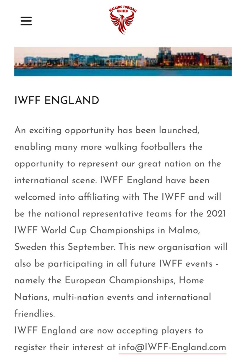 IWFF England 🏴󠁧󠁢󠁥󠁮󠁧󠁿  are now accepting players to register their interest at info@IWFF-England.com
More opportunities for more players to play international walking football 
their is no officially recognised England men/women WF teams by the FA /FIFA so let’s ALL enjoy ourself 🌟⚽️