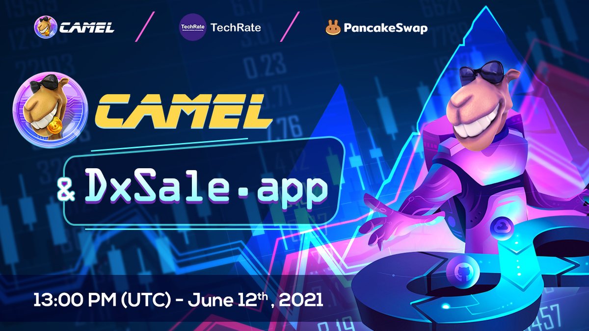 🛎 Big NEWS 🛎 

🚀 Presale will start at 13:00 (UTC) on June 12th on Dxsale.app and listing on PancakeSwap after 2 hours.

🔔 CamelSwap Community:
🔸 Website: camelswap.net
🔸 Telegram group: t.me/camelswapcommu…
#CAMELSWAP #CAMEL