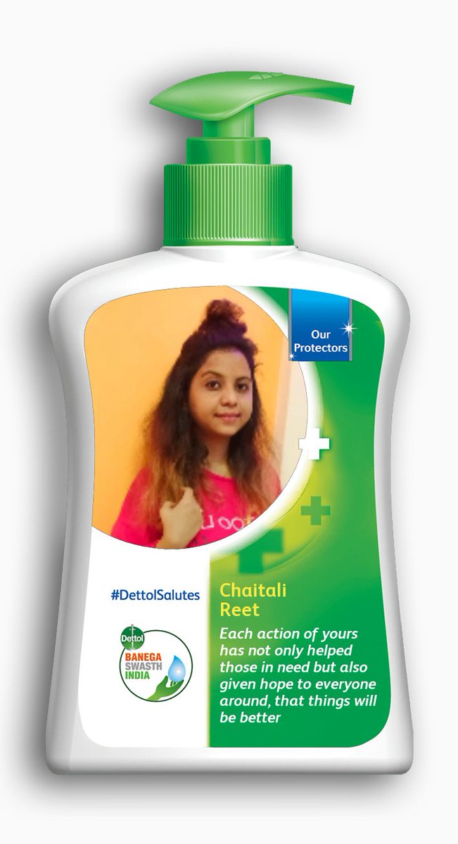 chaitali7reet's tweet photo. Thank you so much 
@DettolIndia for this honour 
And Making me a part of this
beautiful compaign #dettolsalutes
#Dettol #India

Stay safe. Stay strong.

#chaitaliReet 
👍 https://t.co/m9JVqUOCQy