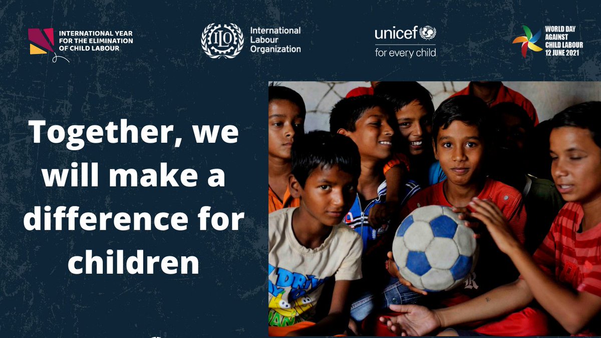 Working together, ILO and UNICEF aim to transform the International Year for the Elimination of Child Labour into a movement for children.

#EndChildLabour2021

<a href="/UNICEFIndia/">UNICEF India</a> <a href="/Alliance8_7/">Alliance 8.7</a> <a href="/ILO_Childlabour/">ILO action to End Child Labour</a>