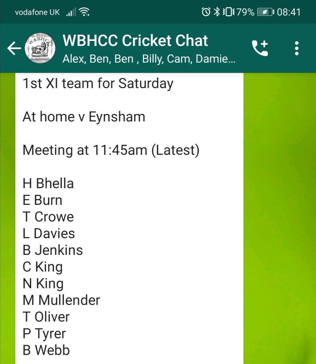 WandBHCC's tweet photo. In what must be a record time, we have team selections for saturday! The ones are at home to @eynshamcc and the 2s are away @harwellcricket If half of both team make the meet times i will be stunned! https://t.co/q4RD7aK2W7