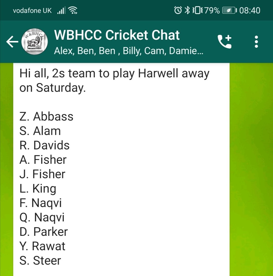 Wootton&BoarsHill CC (@wandbhcc) on Twitter photo In what must be a record time, we have team selections for saturday! The ones are at home to <a href="/eynshamcc/">Eynsham Cricket Club</a> and the 2s are away <a href="/harwellcricket/">Harwell Cricket</a> If half of both team make the meet times i will be stunned! In what must be a record time, we have team selections for saturday! The ones are at home to <a href="/eynshamcc/">Eynsham Cricket Club</a> and the 2s are away <a href="/harwellcricket/">Harwell Cricket</a> If half of both team make the meet times i will be stunned!