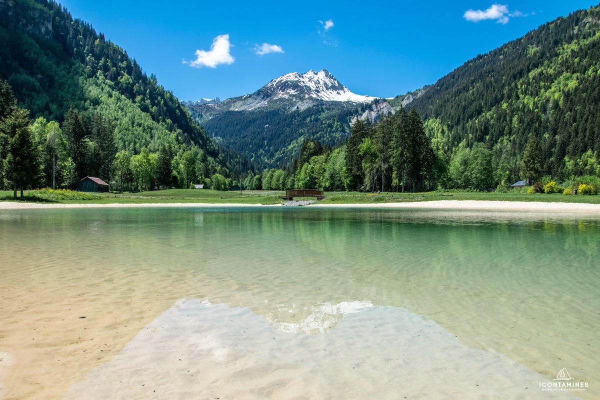 The lac de baignade du Pontet in <a href="/les_contamines/">Les Contamines</a> is ready for summer #FrenchMountainsNaturally