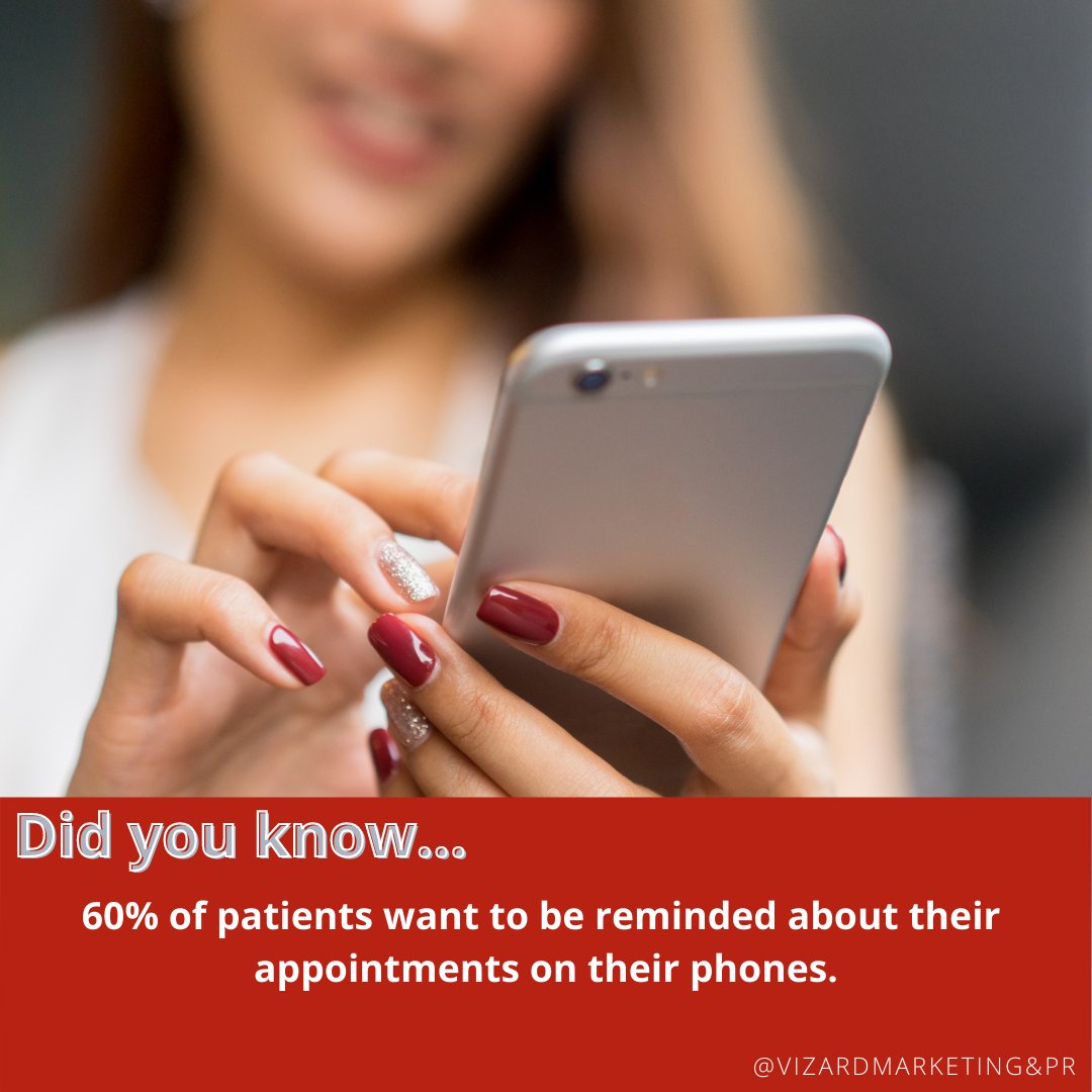 vizardpr's tweet photo. ๐FACT FRIDAY ๐
Did you know 60% of patients want to be reminded about their appointments on their phones? ๐ฒ
Automation is key to healthcare marketing. Keep your patients in the loop by sending them updates about their health and appointments!
#healthcare #marketing #vizardpr https://t.co/09tcYTFPfm