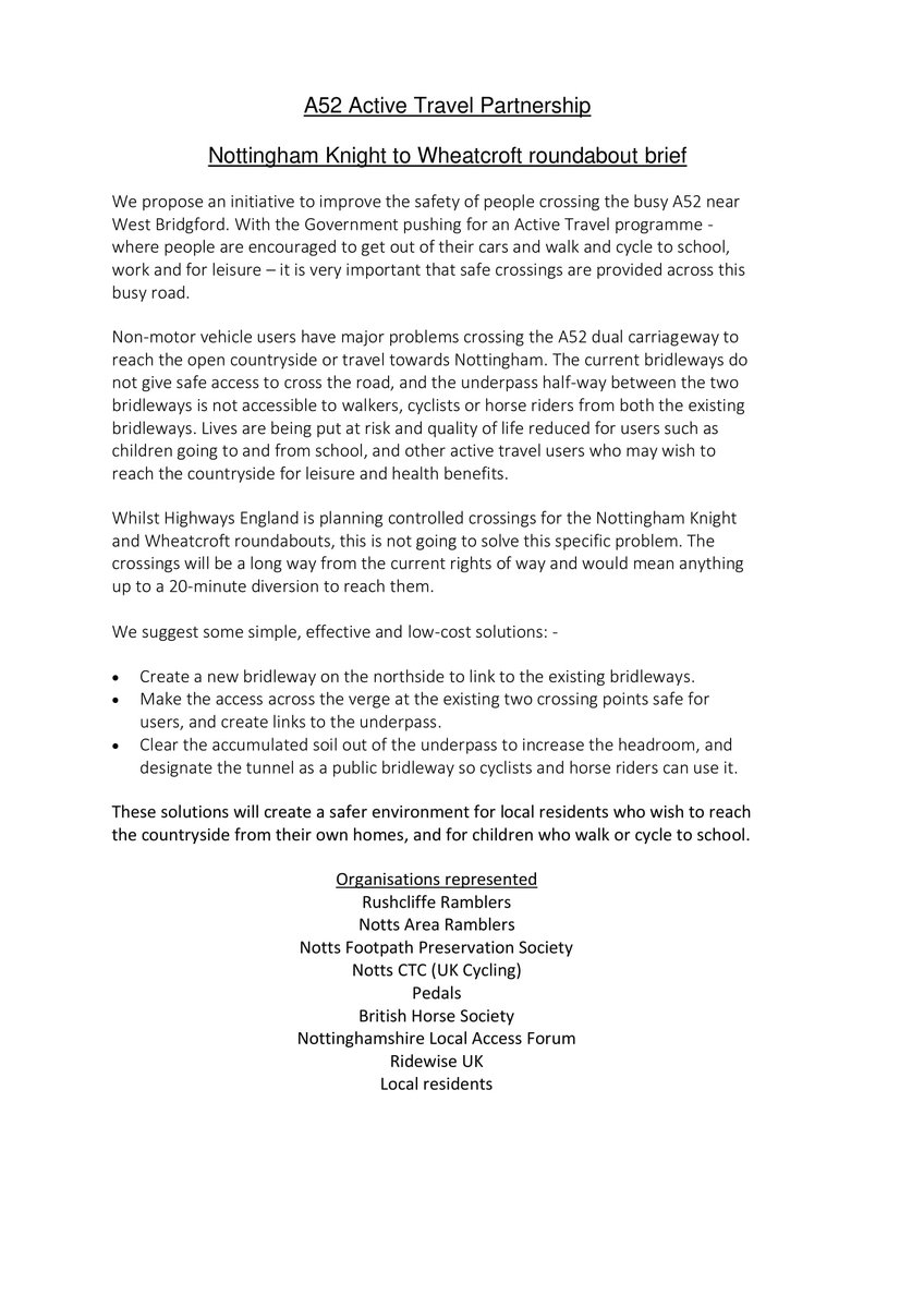 #WestBridgford - A52 #ActiveTravel Partnership We support the campaign 2 improve crossings 4 walkers, cyclists, wheelchair / mobility scooter users, horse riders etc 2 improve non-car connections &amp; wildlife corridors around #Edwalton #Gamston #Sharphill #Ruddington
