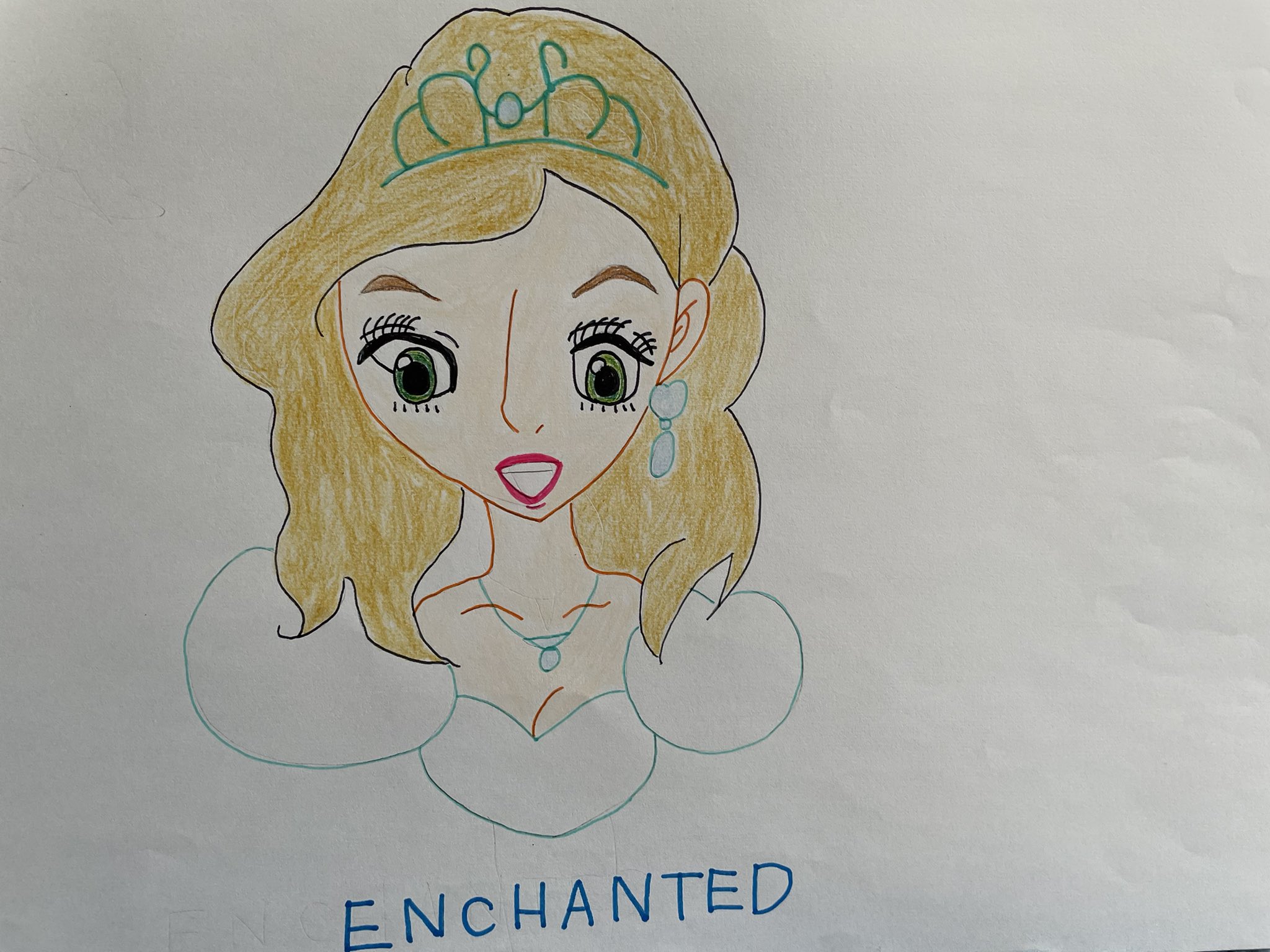 茉莉花 7月は低浮上 Enchanted 魔法にかけられて ジゼル ディズニープリンセス 色鉛筆画 色鉛筆イラスト T Co Nrhtdonrta Twitter
