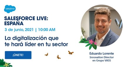 federicojcdm (@federicojcdm) on Twitter photo 🔷📆Reserva el 3 de junio a las 10h
Eduardo Lorente, Head Of Sales VASS, participa en #SalesforceLiveEspaña explicando las últimas tendencias sobre el futuro del trabajo, la gestión del cambio sostenible y la #Digitalización.
¡Inscríbete!👇
cutt.ly/nv4X0Fh
<a href="/SalesforceES/">SalesforceES</a> 🔷📆Reserva el 3 de junio a las 10h
Eduardo Lorente, Head Of Sales VASS, participa en #SalesforceLiveEspaña explicando las últimas tendencias sobre el futuro del trabajo, la gestión del cambio sostenible y la #Digitalización.
¡Inscríbete!👇
cutt.ly/nv4X0Fh
<a href="/SalesforceES/">SalesforceES</a>