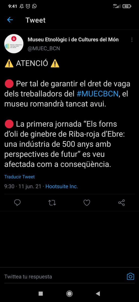 vaga_osventos's tweet photo. Hoy los trabajadores de @Osventos_ en el @MUEC_BCN vuelven a hacer huelga.
El museo dice que cierra y que las actividades se verán afectadas. https://t.co/Ayoz8bCr3l