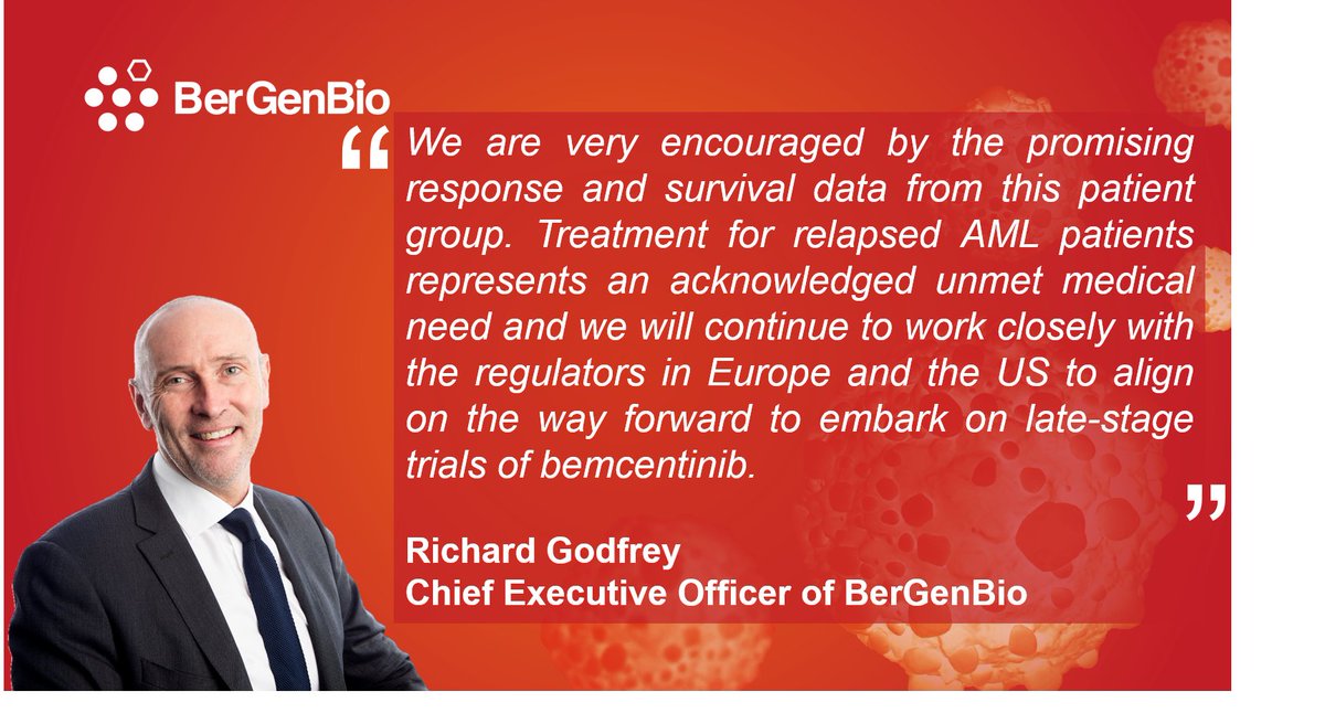 Today we are pleased to be presenting preliminary data at the EHA Virtual Meeting, showing that #bemcentinib in combination with LDAC has shown encouraging preliminary updated survival data in our Phase II study in relapsed #AML patients. Read more here: bit.ly/35habIp