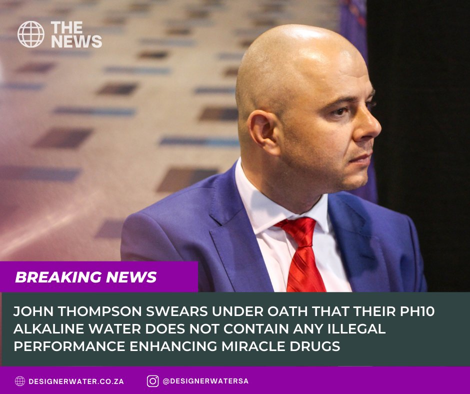 Designer_Water's tweet photo. John Thompson Swears Under Oath That Their pH10 Alkaline Water Does Not Contain Any Illegal Performance Enhancing Miracle Drugs
 https://t.co/6DjPBzq9OV https://t.co/Yy8R26Kbzq