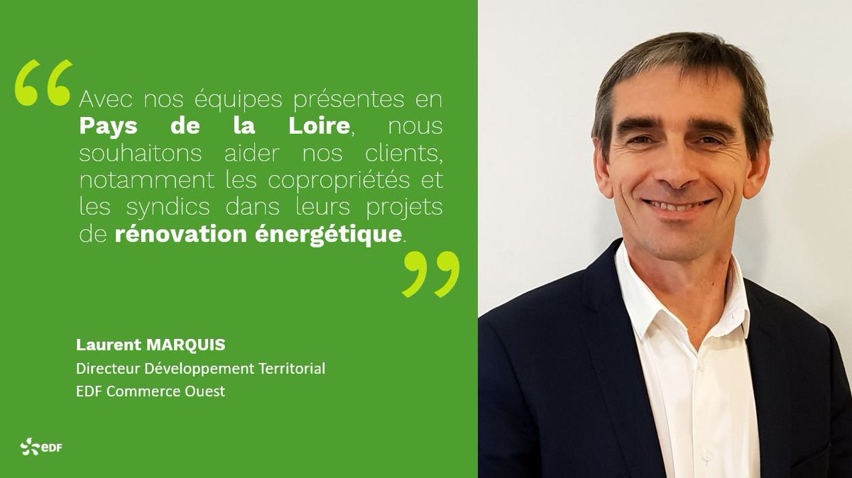 EDF_PdL's tweet photo. En direct des #CoprosVertes de #Nantes ➡️ Intervention de Laurent Marquis, Directeur Développement Territorial d’@EDF_PdL, partenaire de ce rendez-vous dédié à l’éco-rénovation des #copropriétés aux côtés de la @FNAIM et du @groupeQUALITEL 🏠 #transitionénergétique https://t.co/Ef5MHvrArA