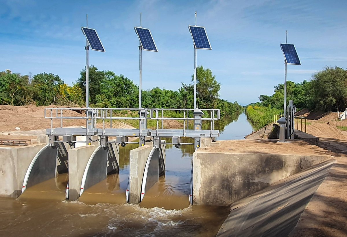 Our first FlumeGate control structures are now operational in #Argentina!

These #automated #canal regulating gates, software and communication #technology will allow #irrigators on the systems to receive the #water their #crops need, when they need it and at the desired rate.
