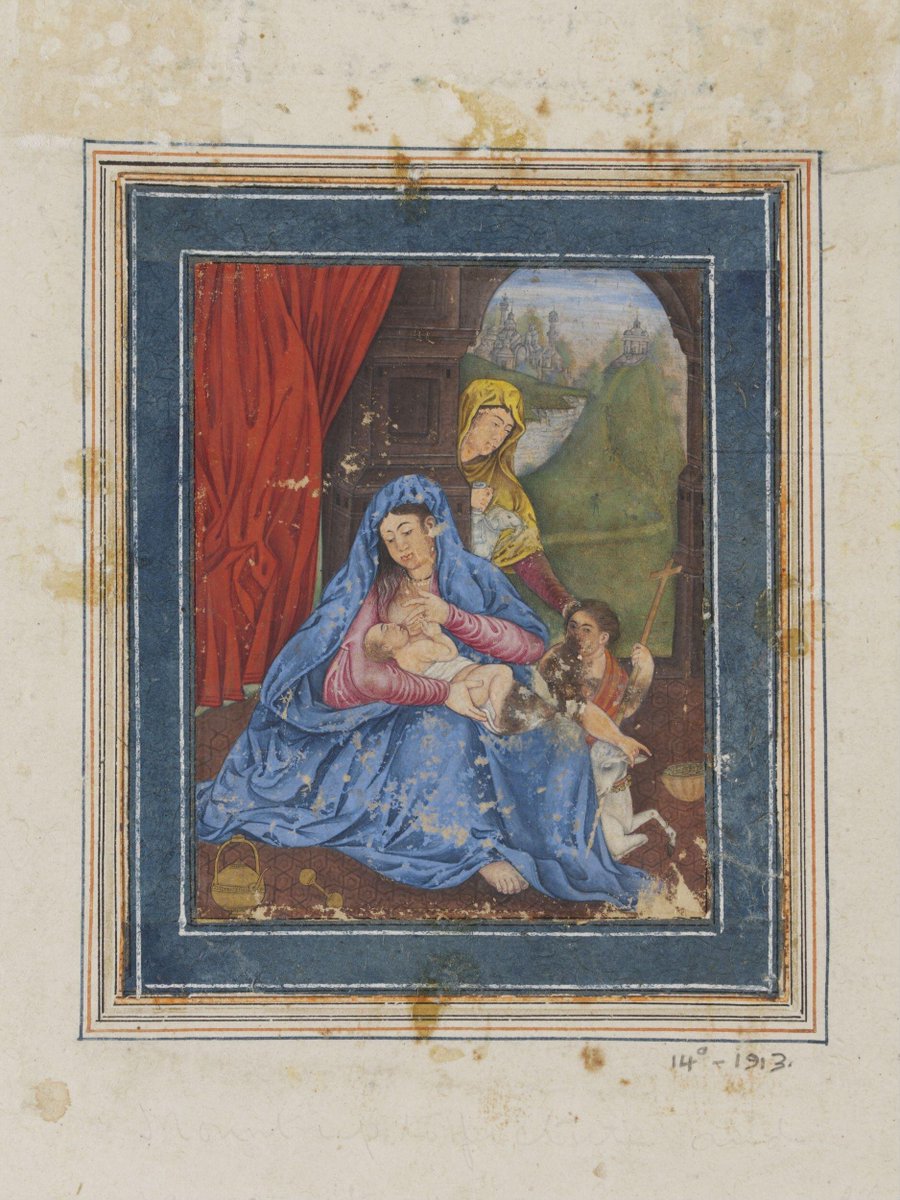 A Mughal adaptation of Italian Madonna &amp; Child painting. Deccan, possibly Bijapur, c. 1600-1610

(Victoria &amp; Albert Museum, London)