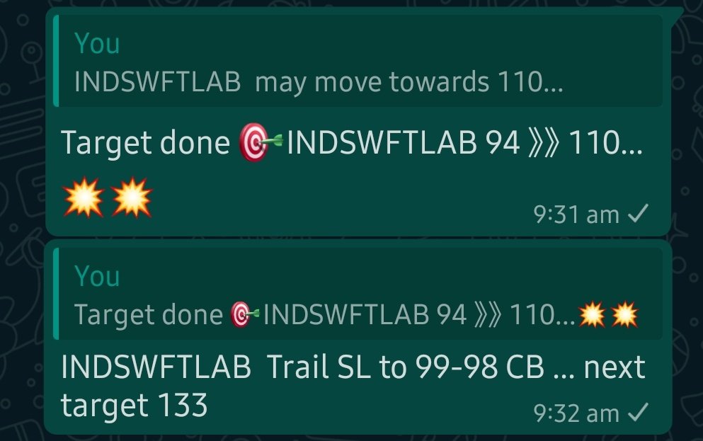 VGSiddhapura's tweet image. #INDSWIFTLAB
94 》》 122 in only 3 sessions 
BLLLLAAAASST 🔥🔥
Shared with frndss
#stockstowatch #StocksToTrade #StockMarket #stocks #equity #nifty50 #trading #Stock2020 #investing