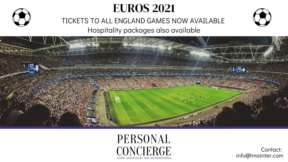 EUROS 2020 TICKETS | Available with us | Hospitality packages also available

Contact: info@tmainter.com

#Eng #Euro2020 #ThreeLions #UEFAEuro2020 #NationsLeague #ItsComingHome #hospitality