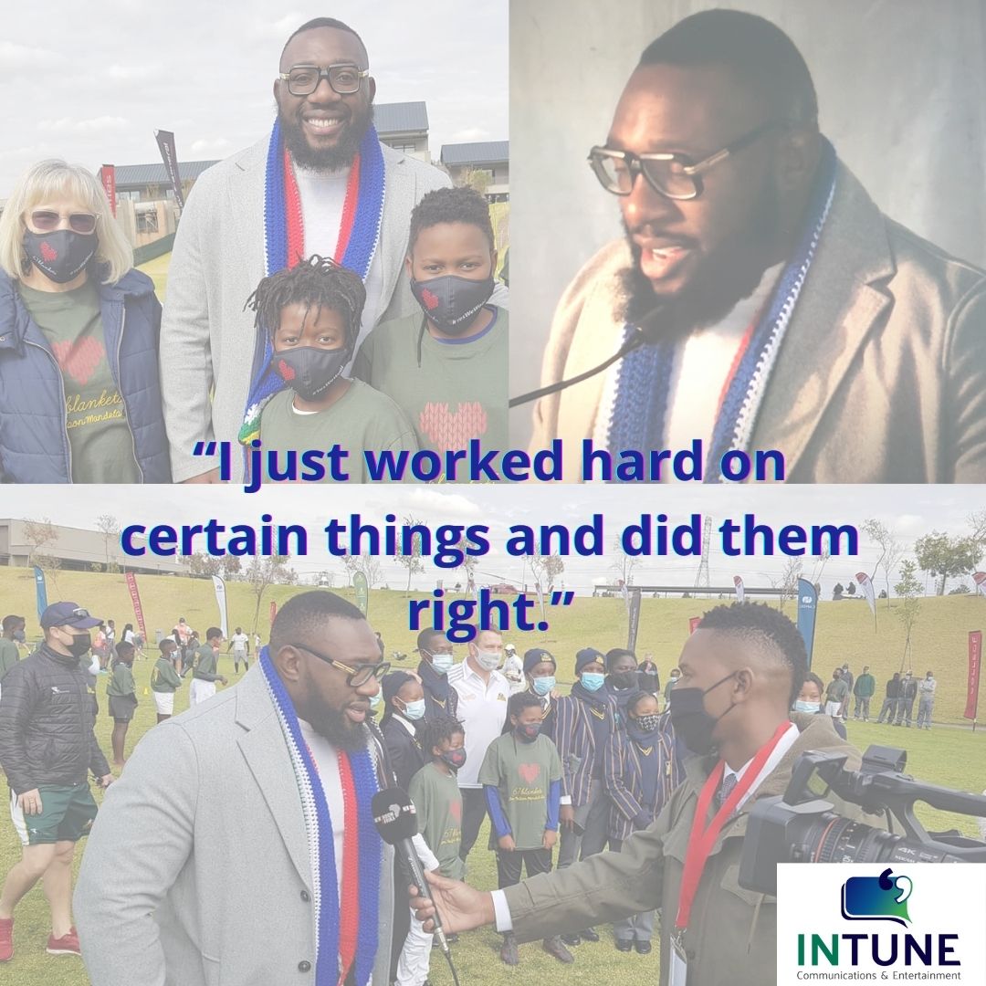 Zimbabwean Born Springbok Legend and World Cup winner @beast_TM always gives back. He is at a @67Blankets event where they are revealing their support for the #Springboks @lionsofficial #YouthMatters #67Blankets 
#BokkeBlanket #Charity #Inspiration #IntuneWithCoaching