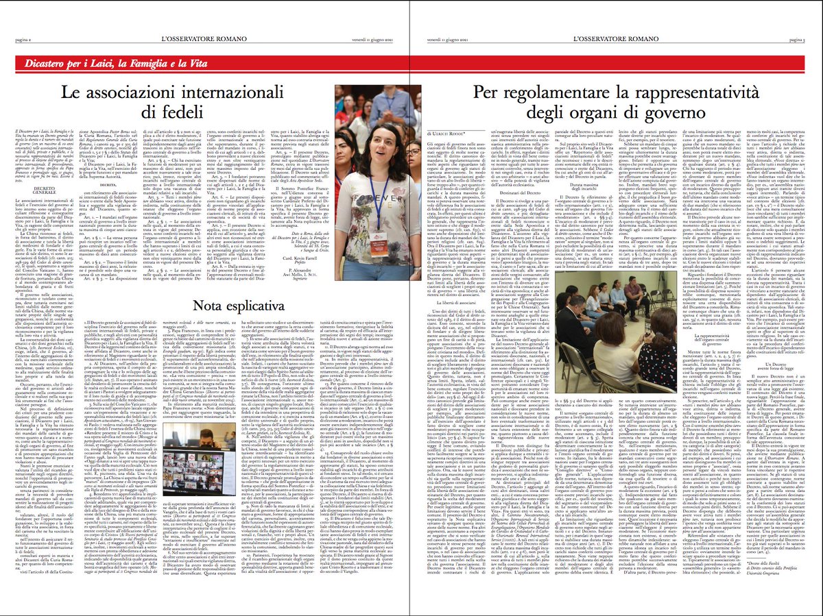 UniGregoriana's tweet image. Su @oss_romano P. Ulrich Rhode S.J., decano della Facoltà di Diritto Canonico @UniGregoriana, firma un ampio commento al decreto «Le associazioni di fedeli» varato da @LaityFamilyLife

🔴 Leggi il commento 👉 osservatoreromano.va/it/news/2021-0… 👈

#dirittocanonico #laici #associazioni