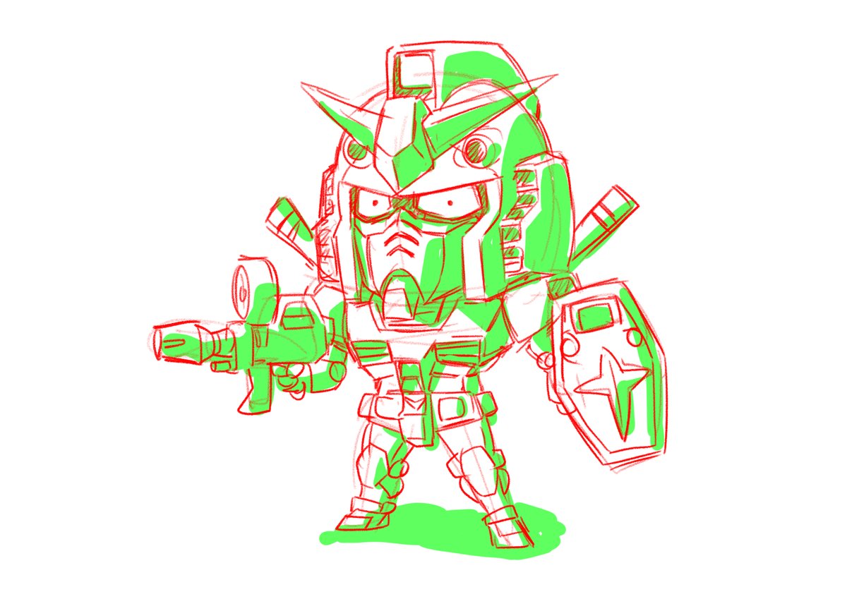 大河広行 山田隆弥 邪道さんのツイキャスの話題で出たアメトイ風ディフォルメrx 78ガンダム なんとなく描いてみたら妙な味わいが