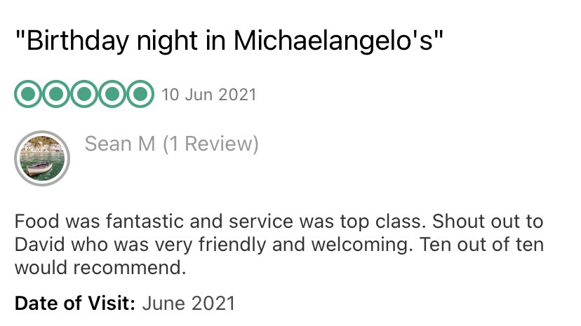 These just in on <a href="/TripAdvisorEats/">Tripadvisor for Restaurants</a> well done to all the team <a href="/MichelanCelb/">Michelangelo celb</a> onwards!!#reviews #review #restaurants #celbridge #restaurant #food #foodie #foodies #5bubblereviews #outsidedining