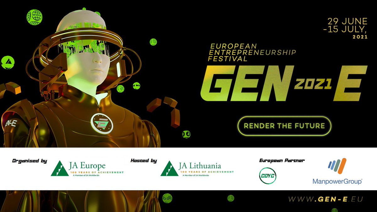 JA_Europe's tweet photo. For this year's #CoYC21, we are once again proud to partner with @ManpowerGroup to inspire young people dream big, seek out experiences and unleash their potential ✨ Thank you for supporting us to make more students #ReadyForWork! For info on #Gen_E visit https://t.co/r8EgmAw3v3 https://t.co/4jaaQ6pw1h