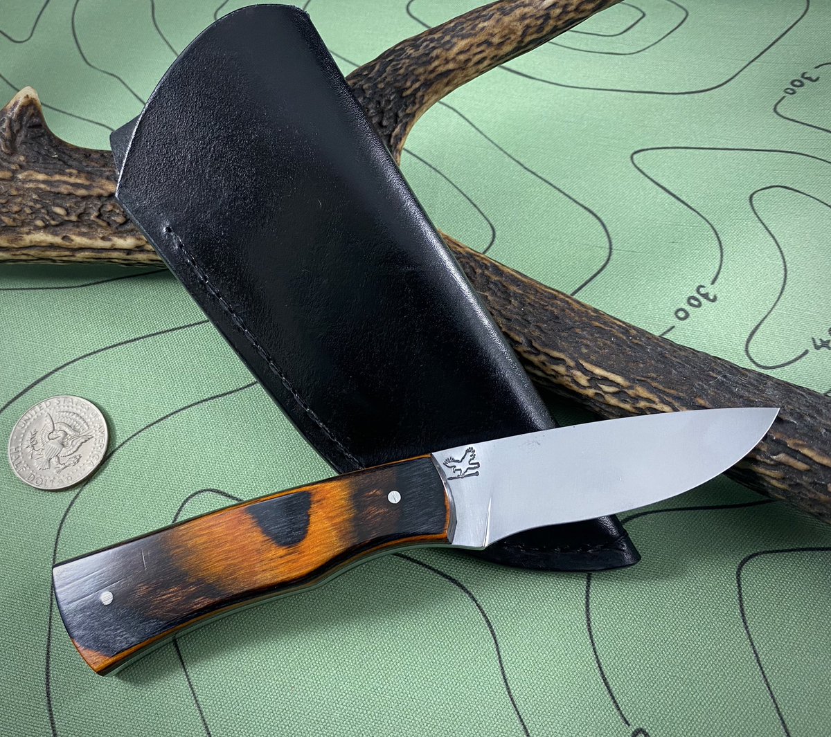 DiplomaticArrow's tweet photo. Need a last minute Father’s Day gift? AVAILABLE - 2 medium size EDC/Utility/skinning knives, 1075 carbon steel, 7.75” overall length, 3.75” cutting edge, dymalux handle with stainless steel pins. 
 $225 each 
Thanks for looking! 
#veteranmade #madeintexas #oneofakind #fathersday https://t.co/24oqXFp2Li