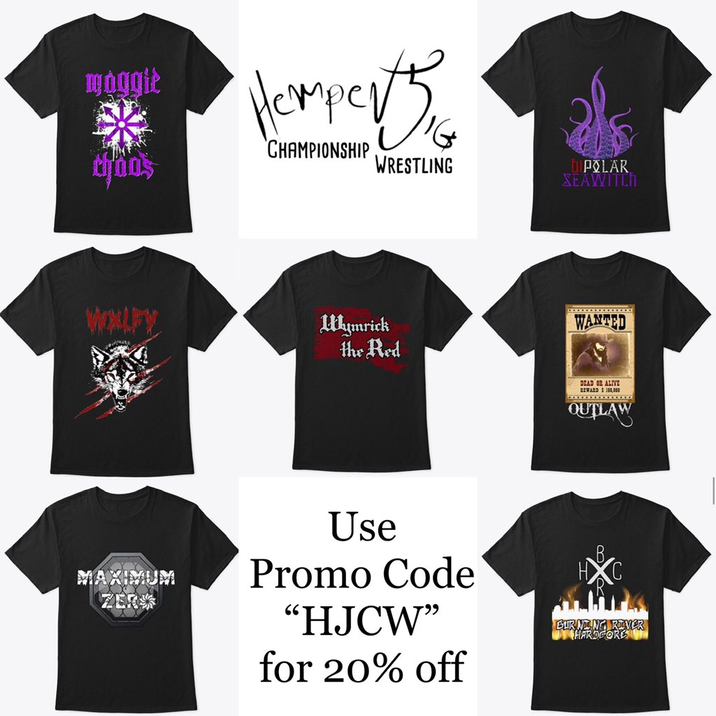 WymrickTheRed's tweet photo. New #HJCW #merchandise is here! More coming soon. Use promo code “HJCW” for 20% off the ENTIRE STORE! https://t.co/EaPQGXlruA #SupportSmallStreamers #branding #wrestling #gamer #twitchstreaming #twitchcommunity #twitchaffiliate #merch #apparel https://t.co/3zcgRIJWuB
