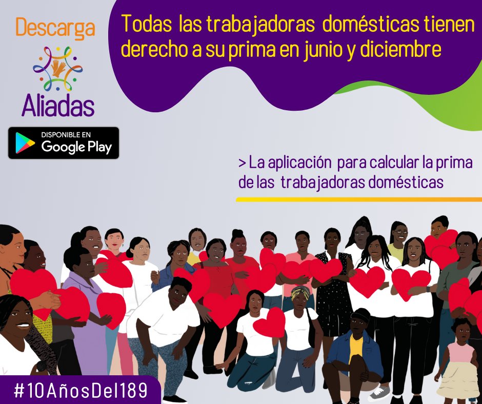 ENSColombia's tweet photo. ¡Comparte para que ninguna trabajadora se quede sin su derecho a la prima! 
Con #AliadasApp es sencillo liquidarla.
➡️ Descarga la app aquí: https://t.co/ML0mK2mpnd https://t.co/WRziidgK7M
