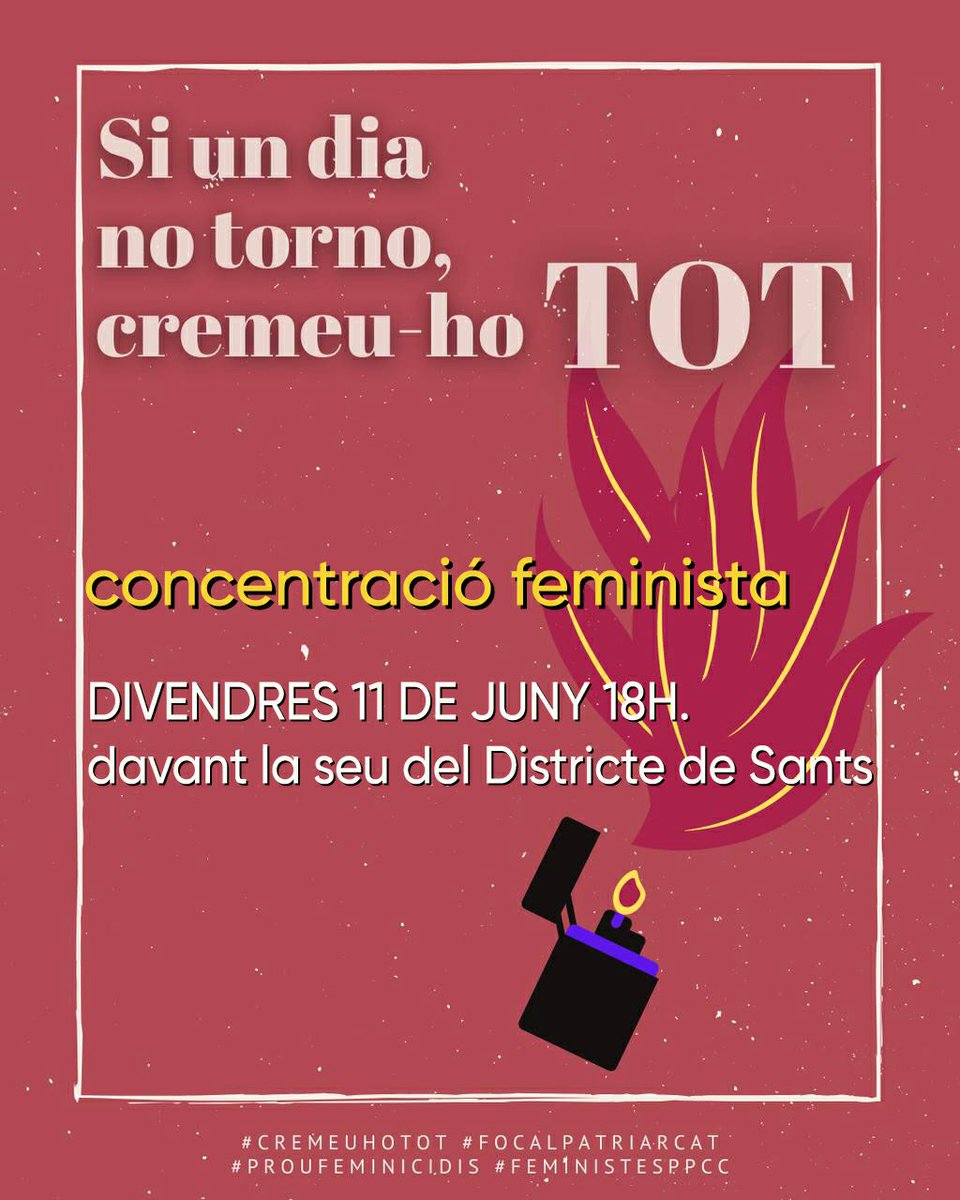 EspaiFemiSants's tweet photo. Per la #Beatriz, per l'#AnnaiOlivia, per la #RocíoCaiz, per la #JuanaRivas i totes les assassinades i violentades  per homes masclistes. Per totes les que ara mateix estan amenaçades, segrestades, violentades. Perquè si toquen a una responem totes. Sortim al carrer! https://t.co/inBtnxft73