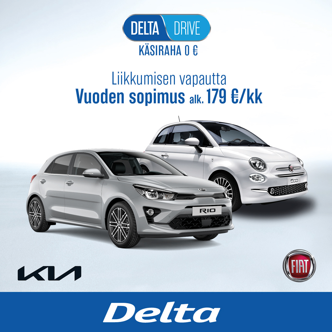Delta_Auto's tweet photo. Nyt uutuutena valikoimissa DeltaDrive vuodeksi -sopimus - alk. 179€/kk! Huolettomalla DeltaDrive -sopimuksella et huolehdi auton arvon alenemisesta, et maksa käsirahaa ja maksat aina tasaista kuukausierää. #deltadrivevuodeksi

https://t.co/I4j1dxb7lo https://t.co/Z26KtC1clW