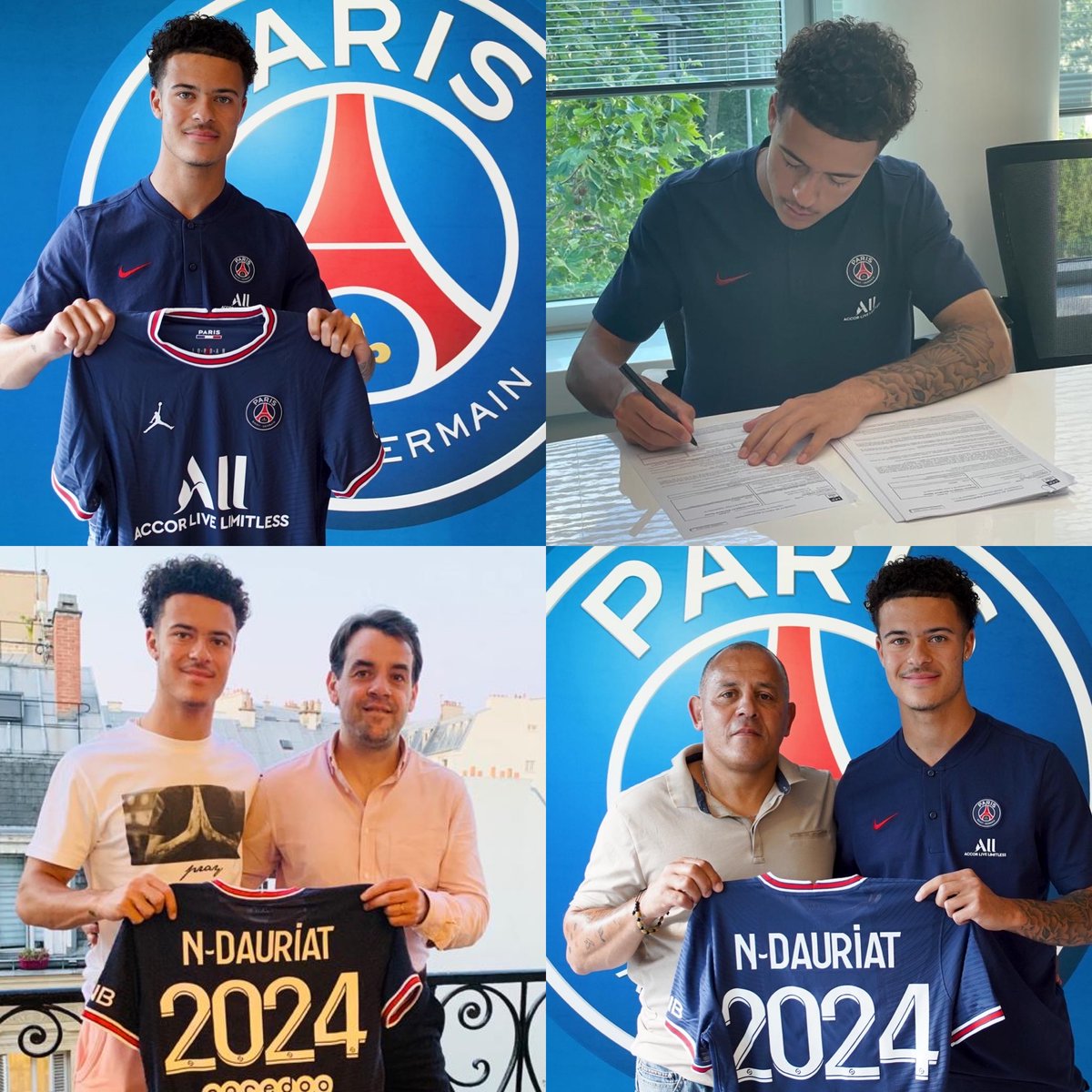 GeoffroyCanivet's tweet photo. Très fier d'accompagner la famille DAURIAT et d'aider Samuel à gravir les échelons vers les sommets. Ce premier contrat pro au @PSG_inside est le vrai point de départ d'une grande carrière. Hommage à Franck, son papa, qui se dévoue corps et âme pour la trajectoire de son fils. https://t.co/RmlU8d8FtW