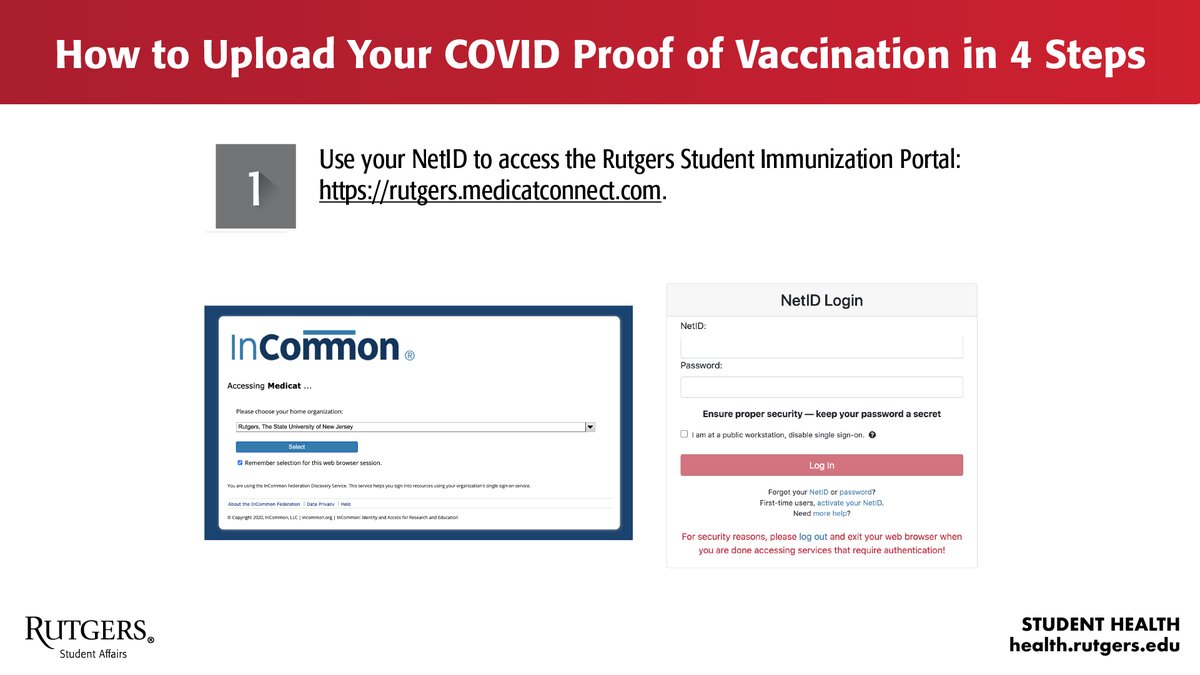 RUVPVA's tweet photo. Got vaccinated? Great! Don’t forget to tell us about it! Upload your proof of vaccination card and enter your dates of immunization in the Rutgers Student Immunization Portal, https://t.co/LXKgHru3j1, so we know you’re compliant. 
#Rutgers #RCommunity #WeRUnited https://t.co/B3LvU2GRbo
