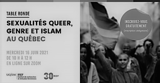 IREF-UQAM (@irefuqam) on Twitter photo Table ronde: «Sexualités queer, genre et Islam au Québec» Mercredi 16 juin, de 10h à 12h (heure de Montréal)) présentée dans le cadre du cours FEM300D « Féminismes et Islam » enseigné par @Khaoulazg <a href="/irefUQAM/">IREF-UQAM</a> <a href="/UQAM/">UQAM | Université du Québec à Montréal</a>
iref.uqam.ca/babillard/tabl…
#sexualités #genre #queer #islam #uqam Table ronde: «Sexualités queer, genre et Islam au Québec» Mercredi 16 juin, de 10h à 12h (heure de Montréal)) présentée dans le cadre du cours FEM300D « Féminismes et Islam » enseigné par @Khaoulazg <a href="/irefUQAM/">IREF-UQAM</a> <a href="/UQAM/">UQAM | Université du Québec à Montréal</a>
iref.uqam.ca/babillard/tabl…
#sexualités #genre #queer #islam #uqam