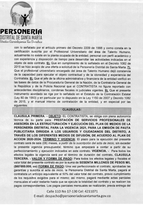 PerlaCaribe's tweet photo. El presidente de la veeduría de #SantaMarta Idelfonso Orozco, denuncia presuntas irregularidades, en el contrato por 6 meses que realizo la @PersoSantaMarta por valor de 60 Millones de pesos, por concepto de asesoría, estructuración y ejecución del plan de medios. @PGN_COL https://t.co/DJNxl2oG1v