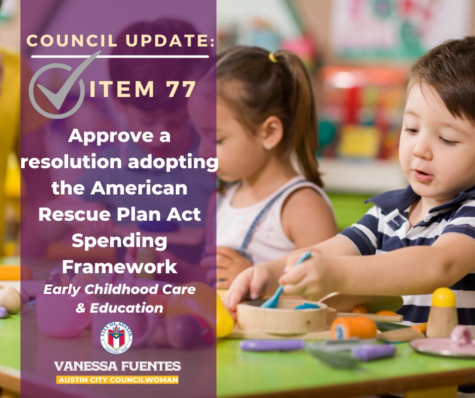 📣BIG WIN: Early childhood education expands for families in Del Valle!

Yesterday, #ATXCouncil adopted a transformative plan from our #ARPA funds, which included $1.5M to DVISD.

With this funding, ➡ 188 four-year-old students will have access to dual-language full-day pre-K ⬅️