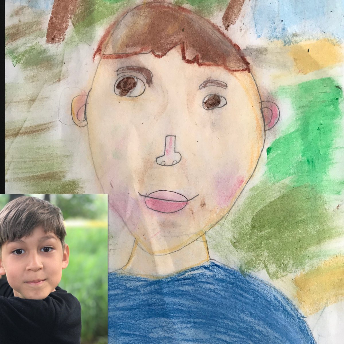 Brothers Musa and Haroun have created these stunning self portraits using chalk pastels. They experimented with tissue paper for blending, which they highly recommend!

Follow our lesson over at londonsoutharthub.org/half-term-art-…

#family #fun #arted #selfportrait