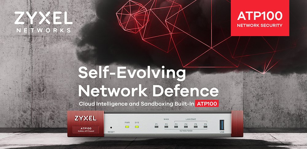 Self-Evolving Network Defence : discover the ATP100 
✅High Performance
✅Self-Evolving Cloud Intelligence
✅Sandbox &amp; AI Technology
Learn more ➡ zyxel.com/uk/en/products…