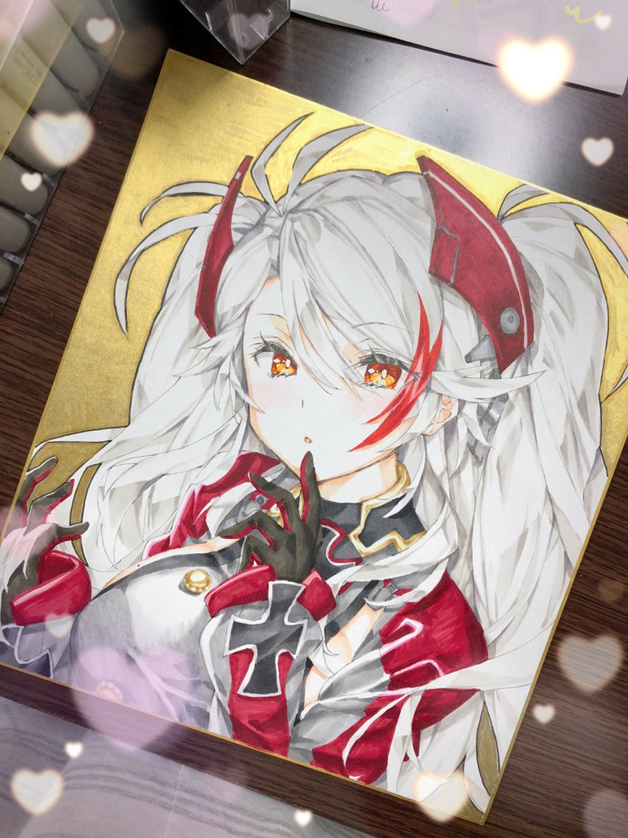 サンクリで頒布の直筆色紙4💁‍♀️
こちらは大きいサイズでプリンツ・オイゲンです!
サイン入ります✍️✨ 