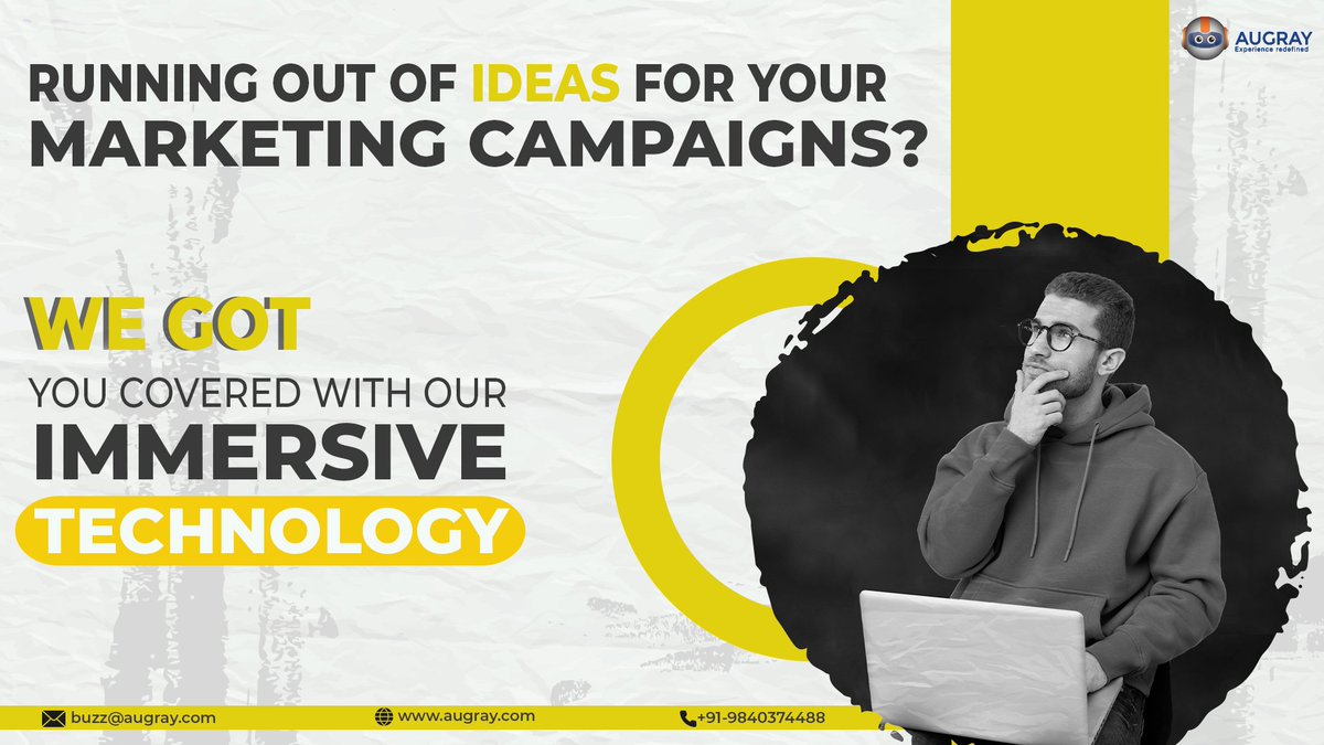 AugrayXr's tweet photo. Is your product branding and marketing not getting your expected traction? It’s the right time to approach us for all your marketing queries! We have a glut of marketing ideas for you! Contact us to know to get your marketing needs done!
https://t.co/JChoatgmtK
#augray #AR #VR https://t.co/D5EjjAkYqy